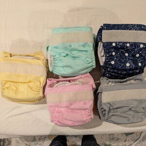 10 Nicki's Diapers Utimate Hook & Loop All-In-Two, EUC